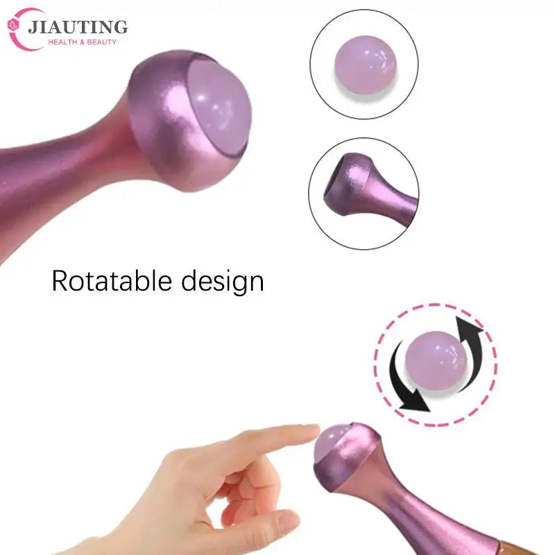 a hand holding a purple ball with the words rotate design