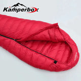 a sleeping bag with the logo of the company