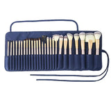 the navy blue makeup brush set with a blue case