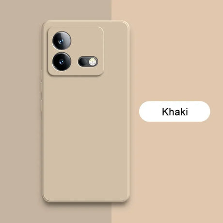 Khaki-colored smartphone with a dual-lens camera module.