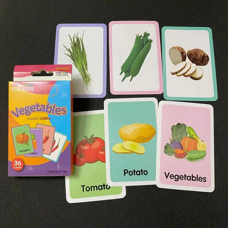 a variety of fruits and vegetables cards