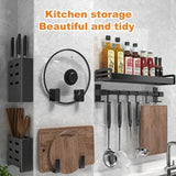 there is a kitchen storage with a lot of utensils and knives