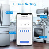 a kitchen with a phone showing the app