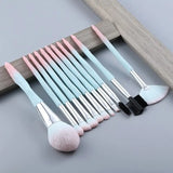 the makeup brush set with a wooden frame