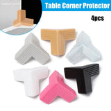 a close up of a table corner protector with four different colors