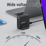 A laptop, phone and a tablet with the words wi voltage design