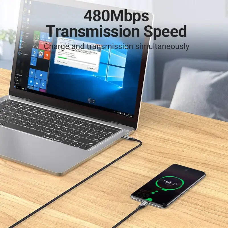 a laptop with a usb attached to it