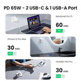 A laptop with a usb cable attached to it