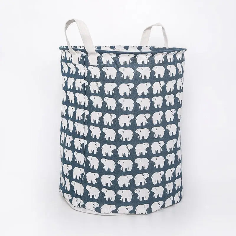 a large elephant print laundry bag