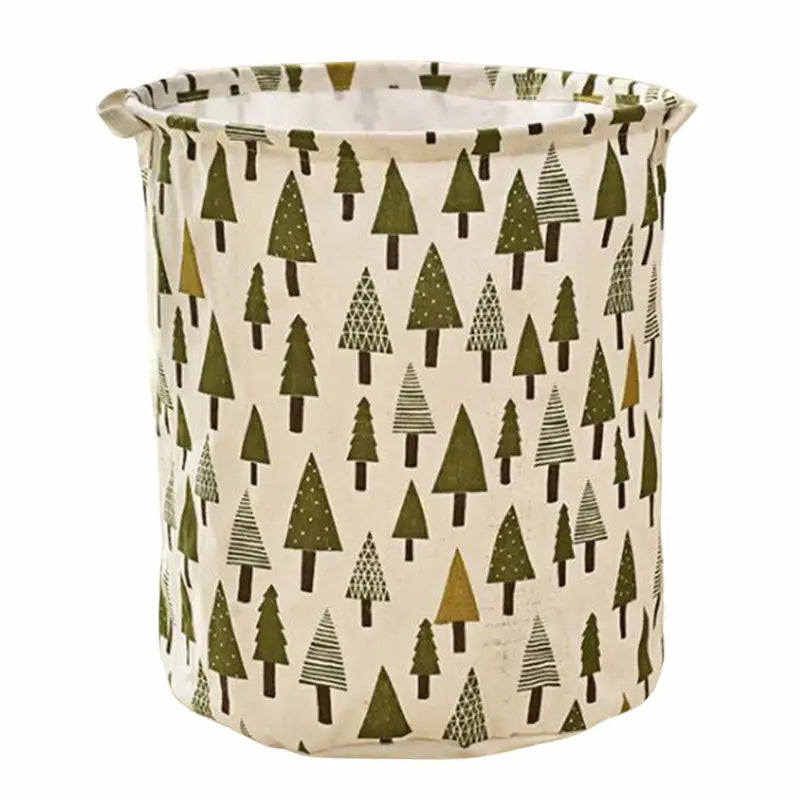 a large white and green christmas tree print laundry ham