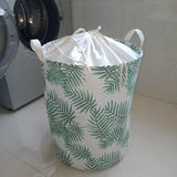 a laundry bag with a palm print on it