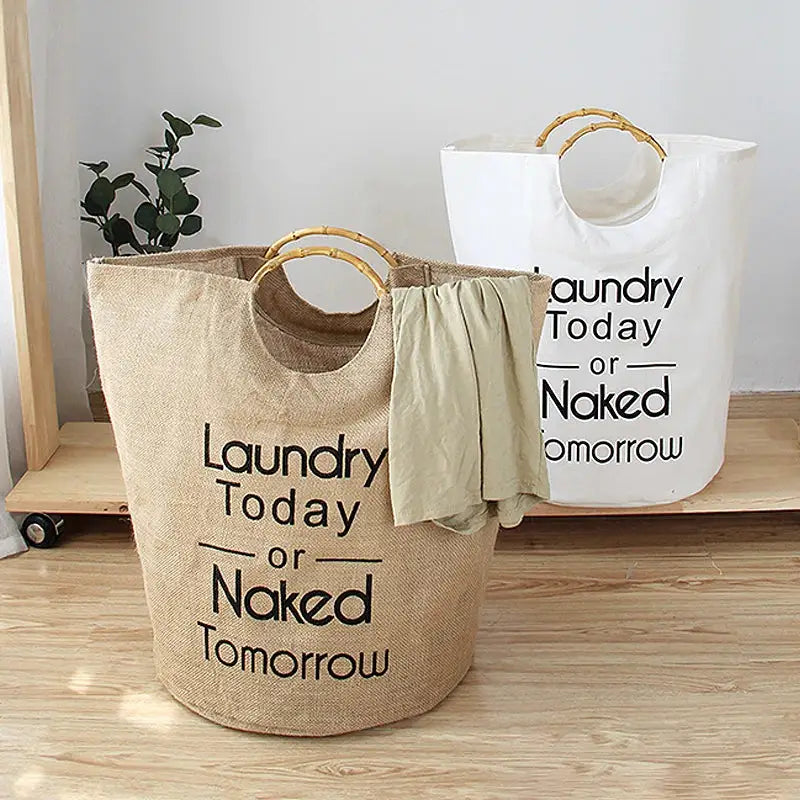 there is a laundry bag with a laundry bag on it