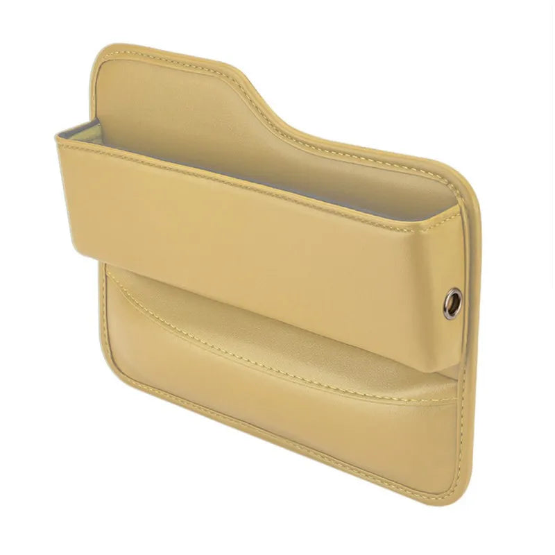 the leather phone case in beige