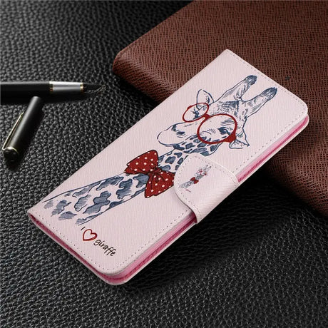 a pink phone case with a dog and bow