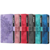 The leather wallet case is made with a floral design