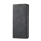 Leather wallet-style phone case in dark gray color.