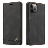 Leather wallet-style phone case for an iPhone with multiple camera lenses.