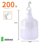 USB Portable Rechargeable LED 200w Bulb - 5 Lighting Modes - 200W