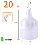 USB Portable Rechargeable LED 200w Bulb - 5 Lighting Modes - 20W