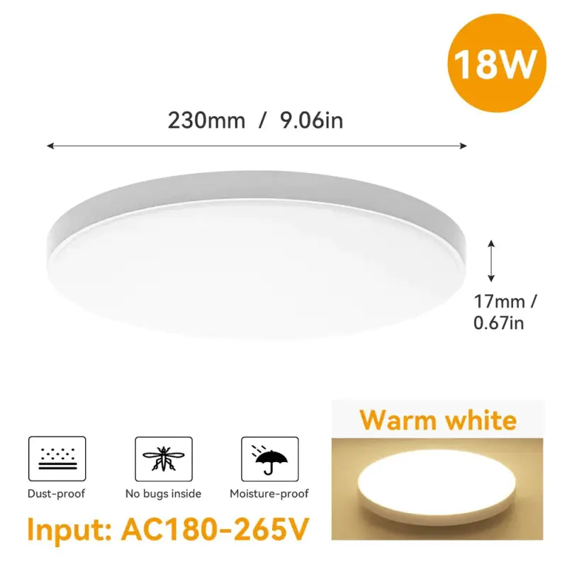 Led downlighter, round, 12w, warm white, 30000lm, 30000lm, 30000lm, 30000lm