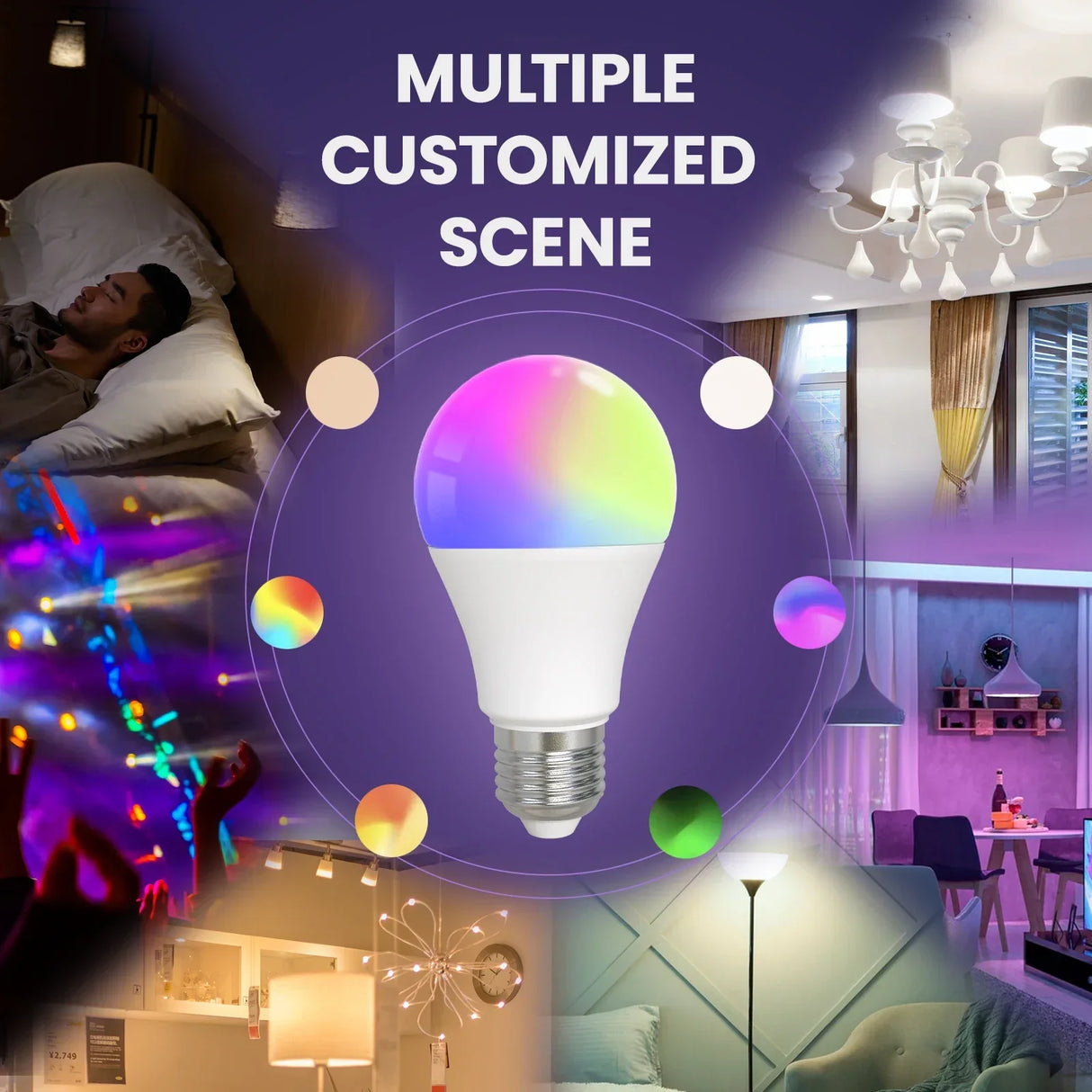 Color-changing LED light bulb.