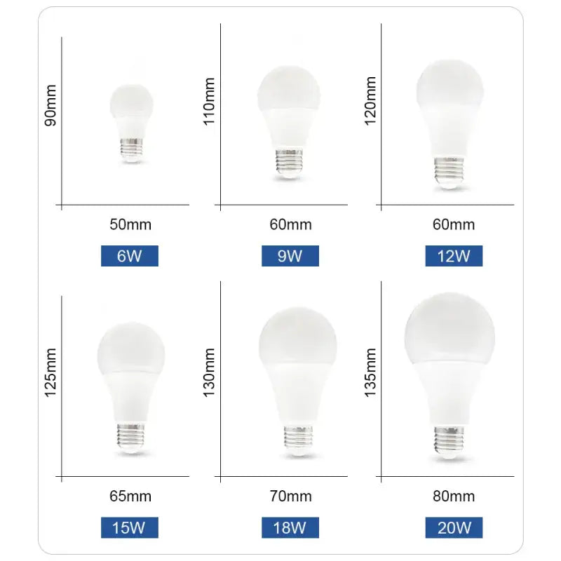 led light bulbs, 6w, pack of 6