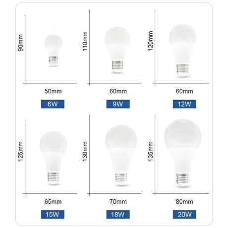 Led light bulbs, 6w, pack of 6