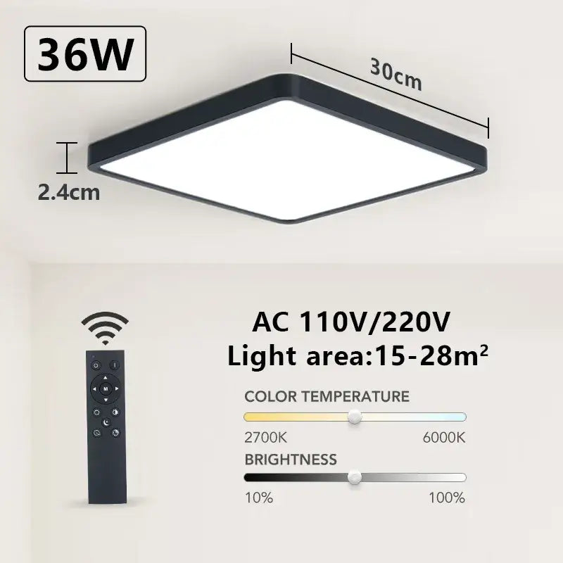 The led ceiling light with remote control