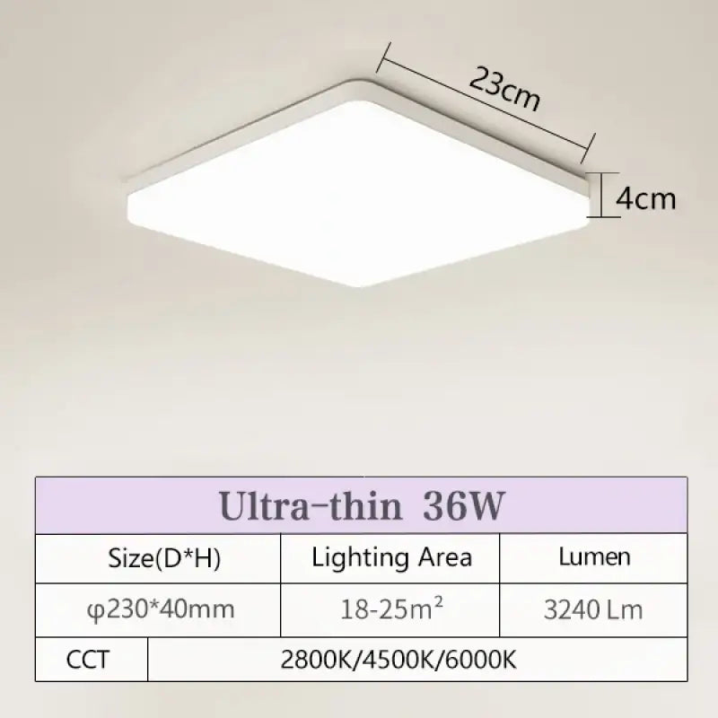 the led ceiling light with a white surface