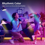 Color-changing LED strip lights.