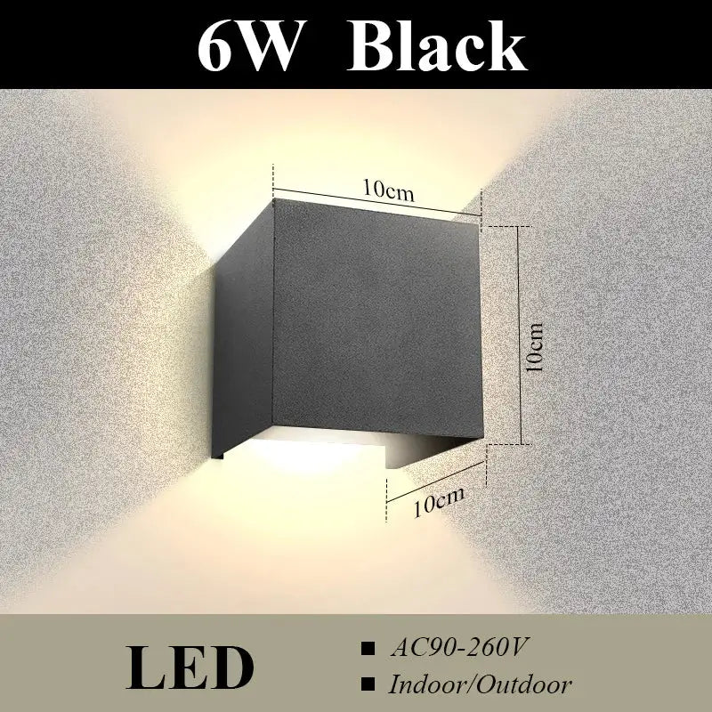 the led wall light with the dimensions of the led