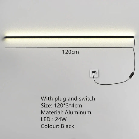 the led wall light with plug and switch