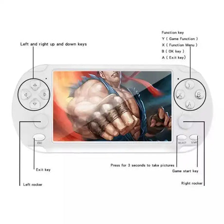 a close up of a video game system with a drawing of a fist