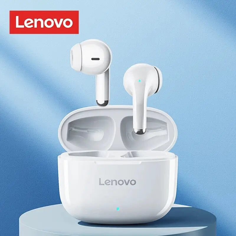 a pair of earphones on a blue background