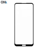 a black samsung s9 front glass panel with a white screen