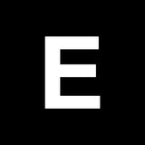 the letter e is a white font with a black background