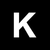 the letter k is a white letter with a black background