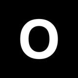 the letter o is shown in white on a black background