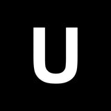 the letter u is shown in white on a black background