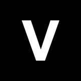 the letter v is white on a black background