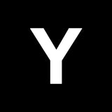the letter y is white on a black background
