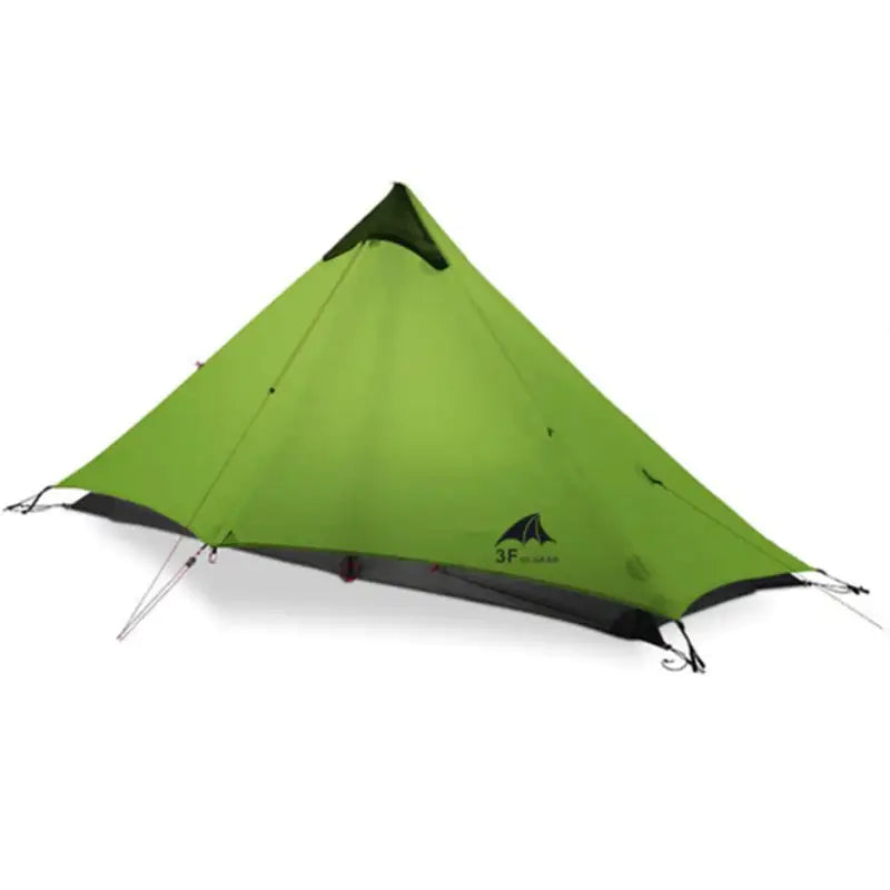 the tent is green and black