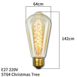 A light bulb with a christmas tree inside