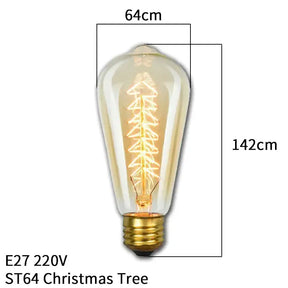 A light bulb with a christmas tree inside