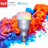 A light bulb with colorful paint on it