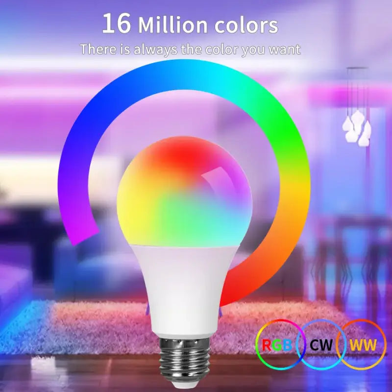 a light bulb with the colors of the rainbow