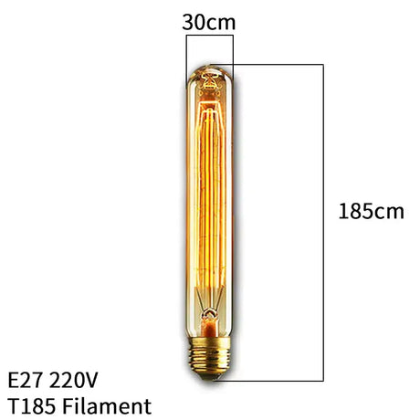 A light bulb with measurements