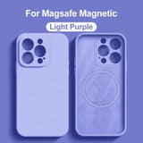 the light purple iphone case is shown with the text for magne