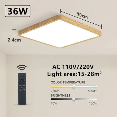 A ceiling light with a remote control