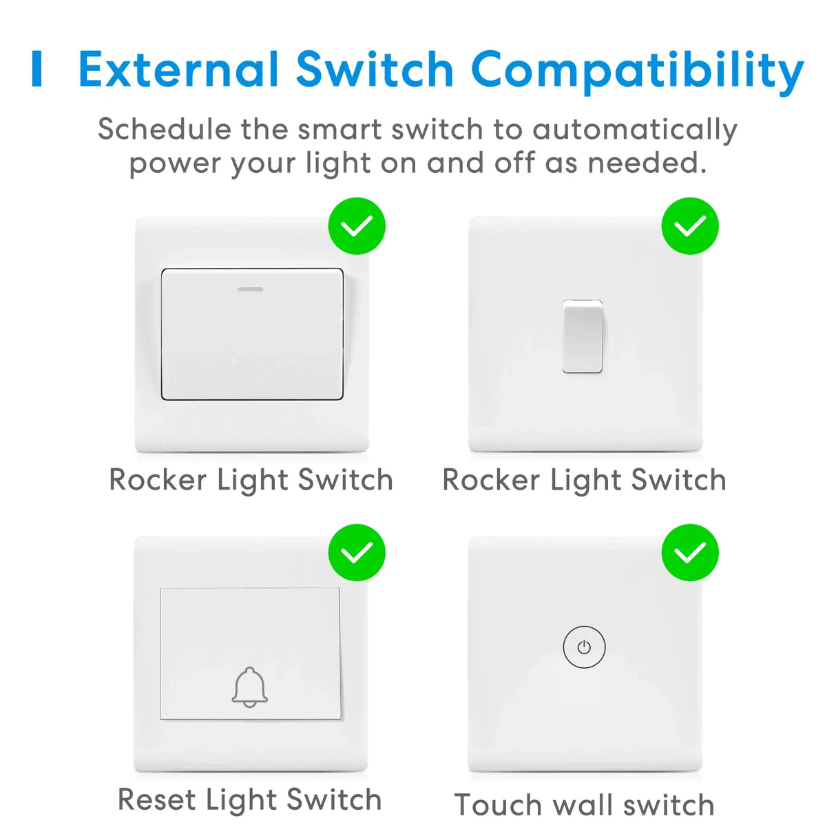 the light switch switch is shown with four different switches